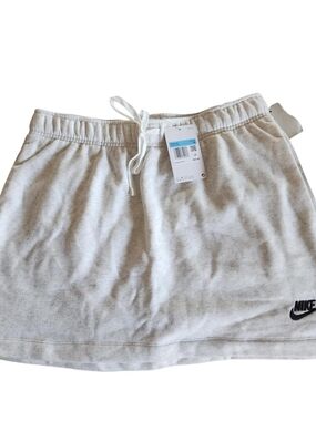 Nike Light Gray Casual Drawstring Skirt with Black Logo